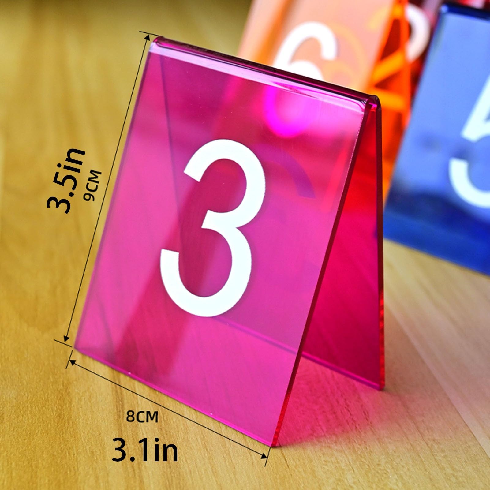 Números de mesa, acrílico de doble cara, estilo tienda de campaña, letrero apilable para recepciones rústicas, banquetes, cafeterías, restaurantes, hoteles