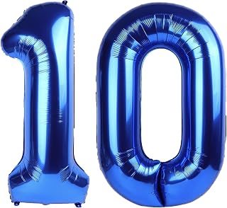 40 Inch Navy Blue Number 10 Balloons Foil Digital Helium Number Balloons