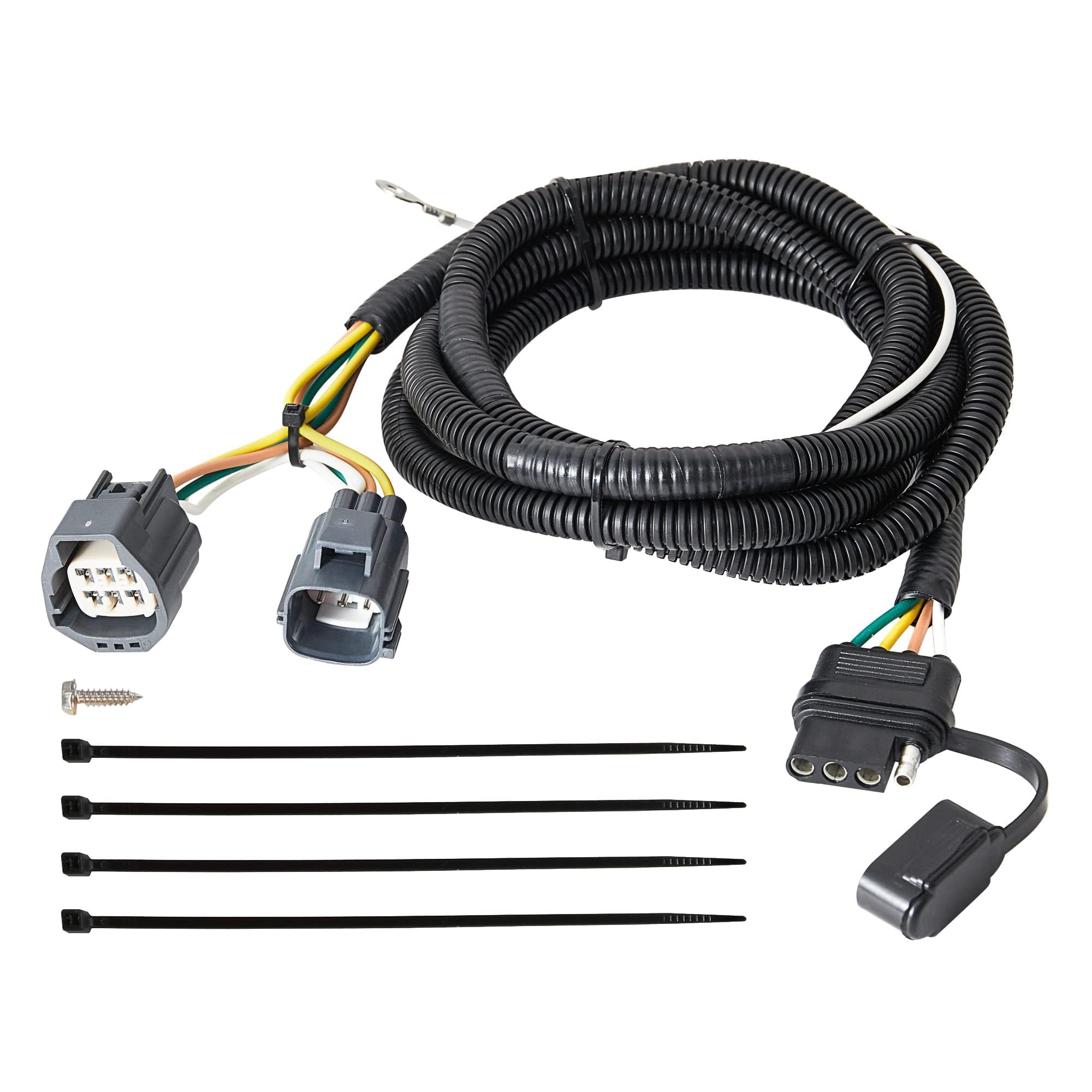 Oyviny 4 Pin Trailer Wiring Harness for 2007-2018 Jeep Wrangler JK JKU Sahara Rubicon Unlimited Sport Models, Wrangler 2 Door & 4 Door Flat Tow Trailer Hitch Wiring 16AWG Pure Copper Wires