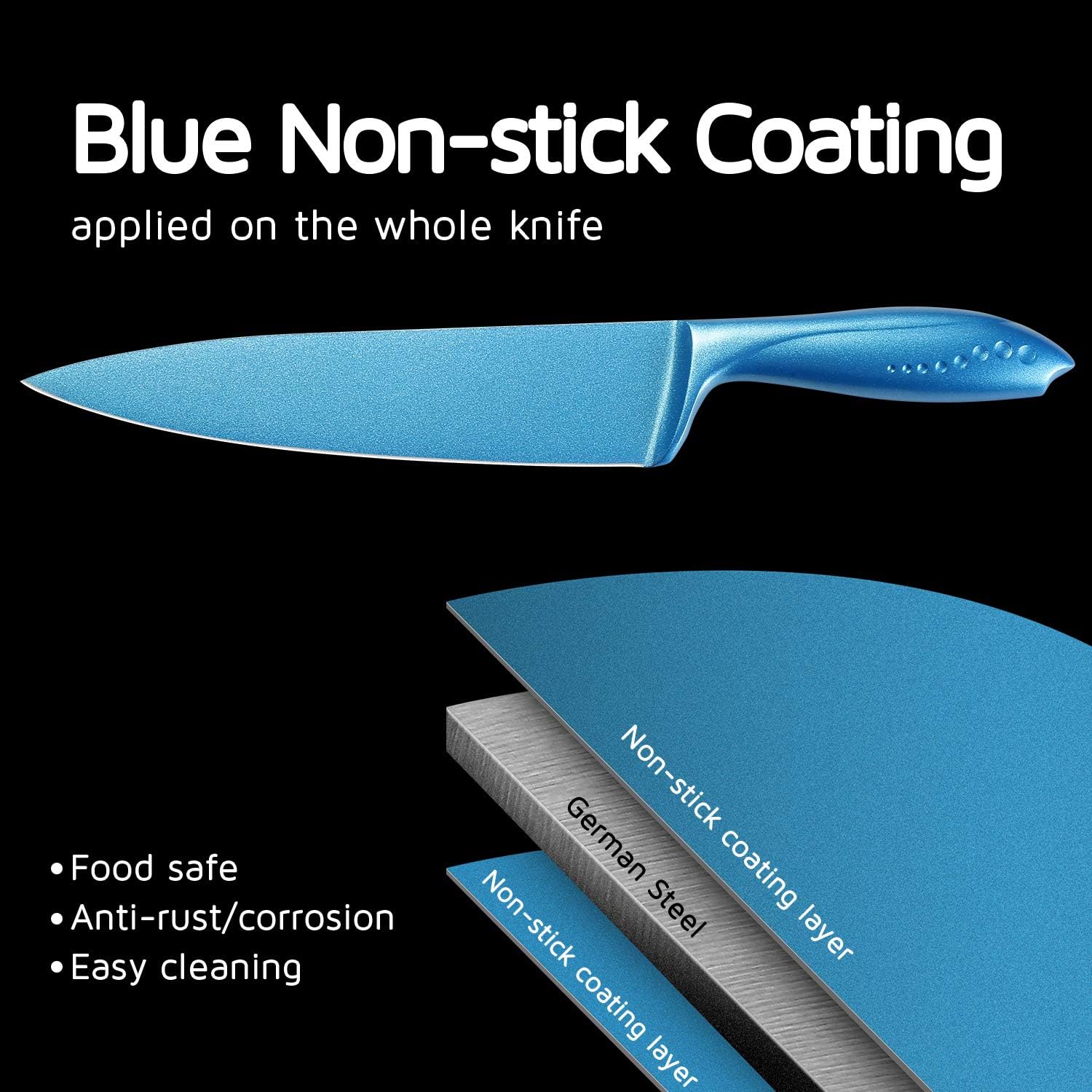 WELLSTAR WELLSTAR 6 Piece Stainless Steel Knife Block Set