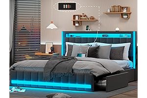 A Regal Oasis: Queen Bed with Enchanting Lights