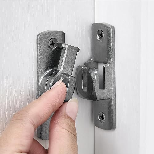 Paquete de 3 cerraduras grises para puerta de granero de 90180 grados, protegen la privacidad, pestillo de seguridad para puerta, herrajes para