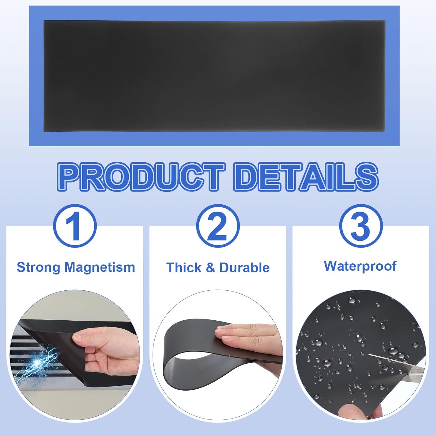 PATIKIL Rectangle Magnetic Vent Covers 16x5.5 Inch, Floor Air Vent Blocker Covers Register Sound Proof Cover for Home Floor Wall Ceiling, Black