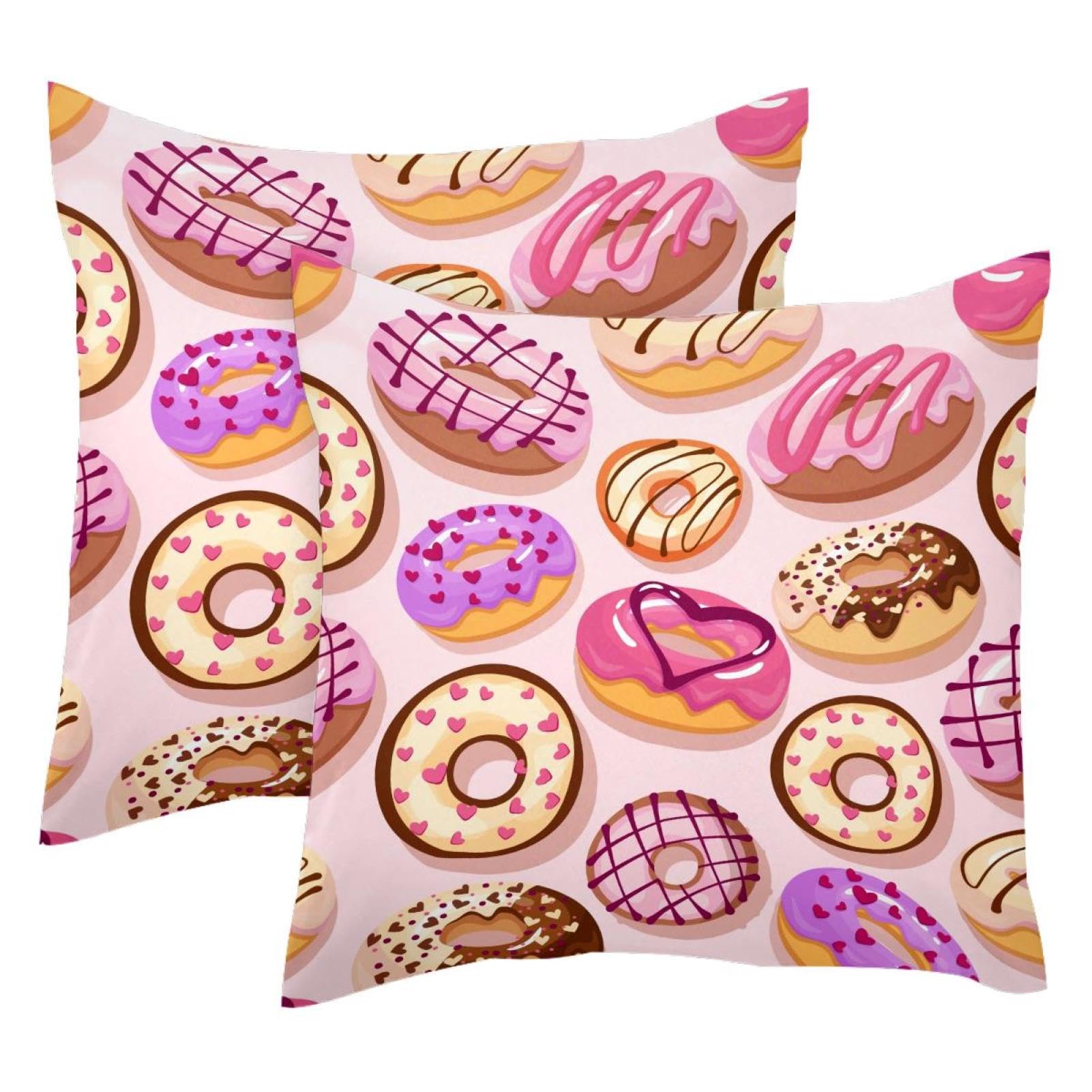 Housse de coussin en velours de qualité supérieure motif Sweet Donuts