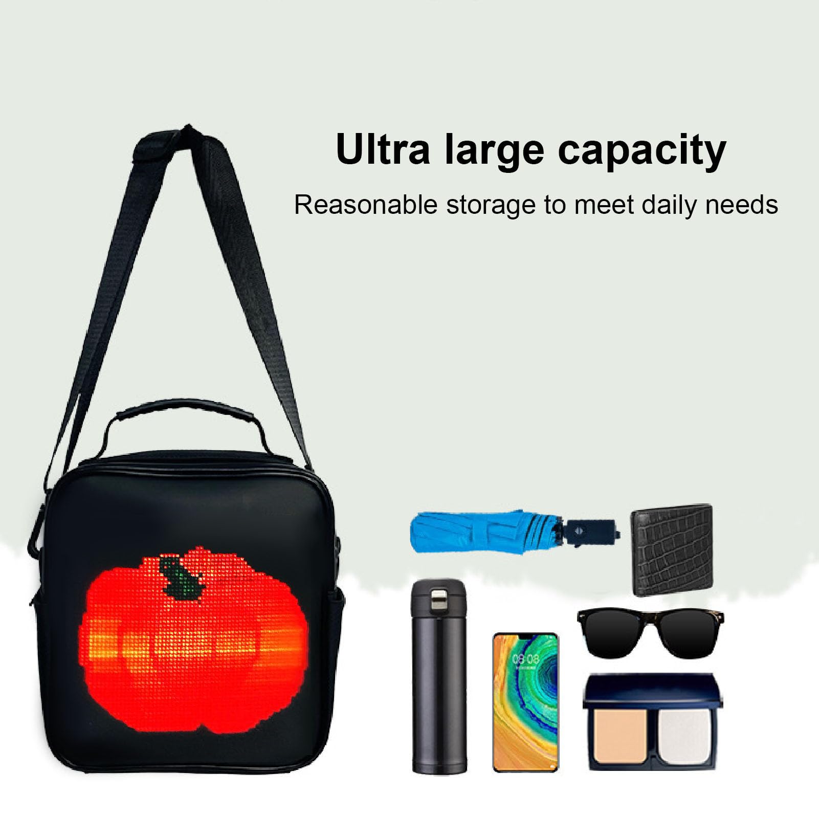 Elprico LED-Rucksack, Vollfarbbildschirm, Programmierbarer Bildschirm, Wasserdichter Rucksack, Vielseitiger App-Steuerung, DIY-Laptop-Rucksack für Männer und Frauen, Geburtstagsgeschenk