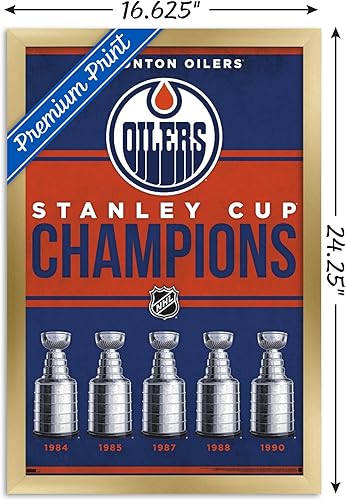 Miniatura 9 de Trends International NHL Edmonton Oilers - Póster de pared de Champions 23, 22.37 x 34.00 pulgadas, versión enmarcada en bronce