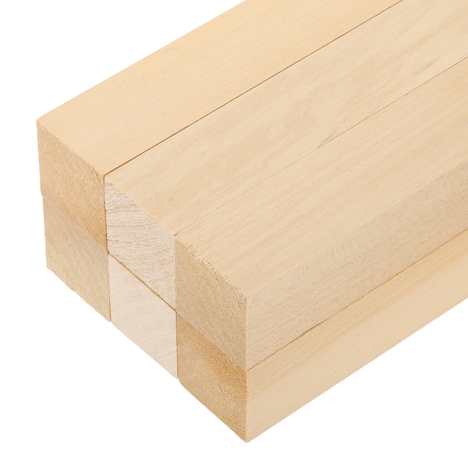 sourcing map 6Pcs Basswood Sticks, 25mm x 25mm x 100mm Square Wooden Dowel Rods Strips Craft Natural Wood Trim Slats Lumber for DIY Arts Painting Decoration Model Projects Whittling Hand Carved