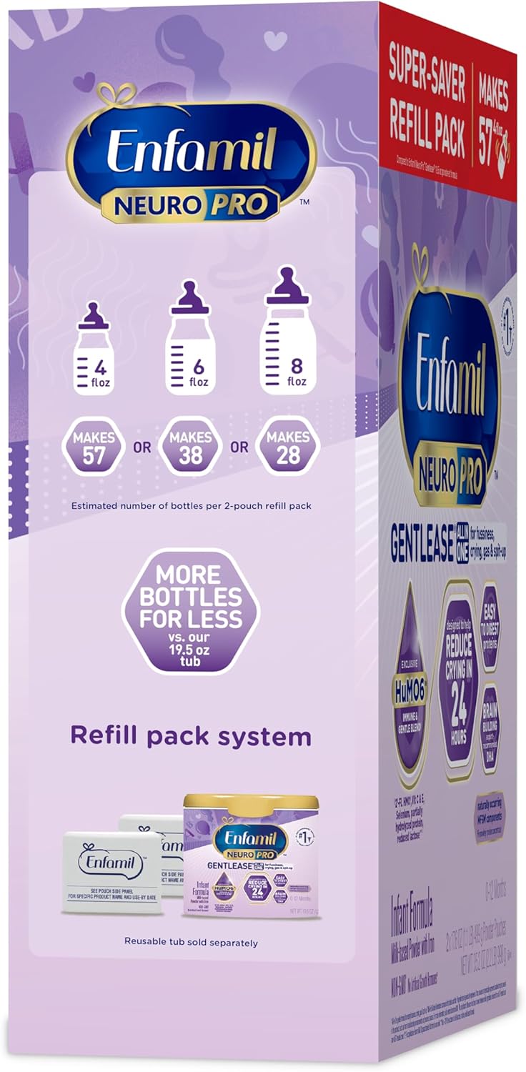 Enfamil NeuroPro Gentlease for Easing Fussiness, Crying, Gas, Spit-up in 24 Hrs, Smaller Proteins for Easy Digestion, Brain Supporting DHA, Prebiotic Blend, HuMO6*, Baby Formula, 35.2 Oz (Pack of 4) - Image 7