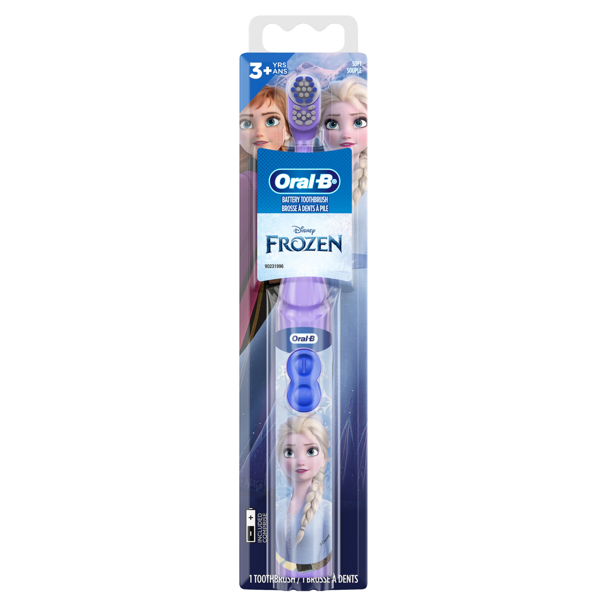 Oral-B Kids Battery Power Electric Toothbrush Featuring Disney's Frozen for Children and Toddlers Age 3+, Soft (Characters May Vary), Pack of 4