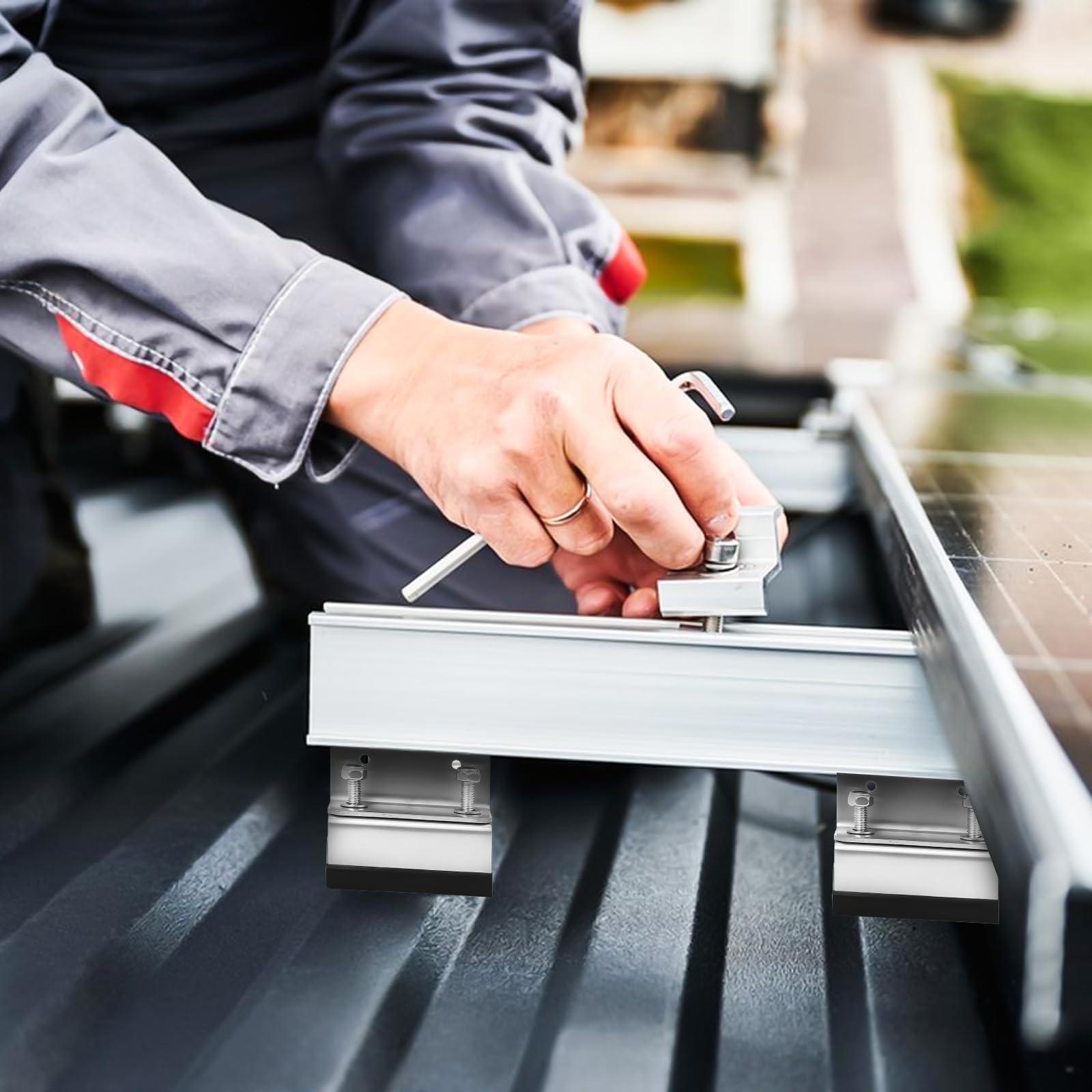 Set di 4 supporti per barre portatutto: in acciaio inox ad alte prestazioni, kit di montaggio per camper, impianti fotovoltaici