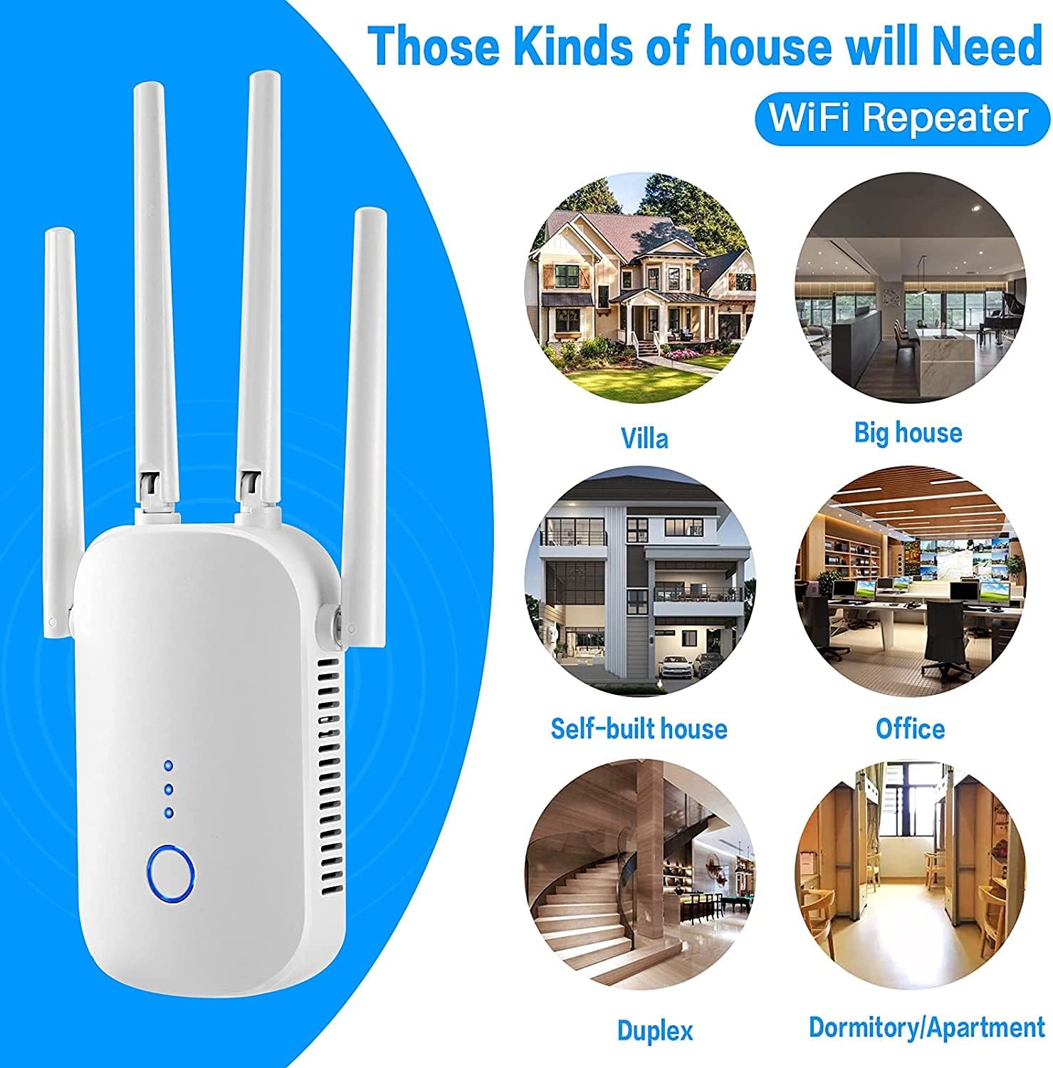 Camide WiFi Range Extender Signal Booster, Covers up to 3000 Sq.ft and 20 Devices,1200Mbps Wireless Internet Amplifier, 2.4 & 5GHz Dual Band WiFi Repeater with Ethernet/LAN Port : Electronics