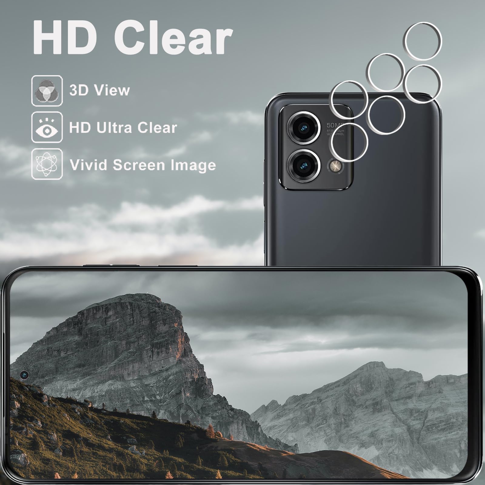 Moto G Stylus 5G 2023 osłona ekranu + osłona obiektywu aparatu, szkło hartowane 9H, odporne na zarysowania, łatwa instalacja, bez pęcherzyków powietrza, ochraniacz ekranu HD do Motorola Moto G Stylus