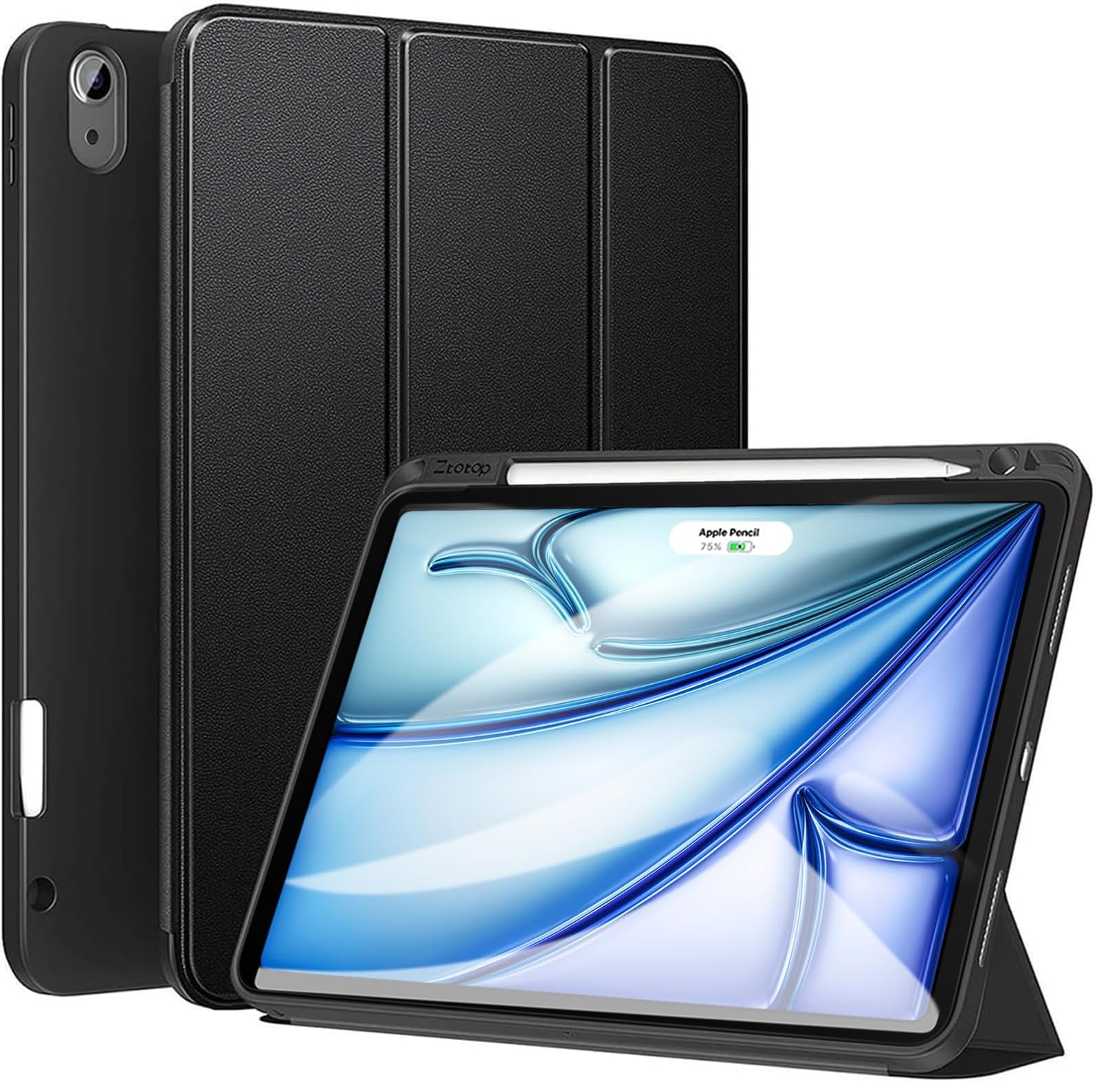 ZtotopCases Case for iPad Air 6 11'' (M2) 2024 & iPad Air 5/4 10.9'' 2022/2020 iPad Pro 11" 2018 Pencil Storage Tri-fold Stand with Pencil Holder Lightweight Full Protection with Wakeup/Auto Sleep