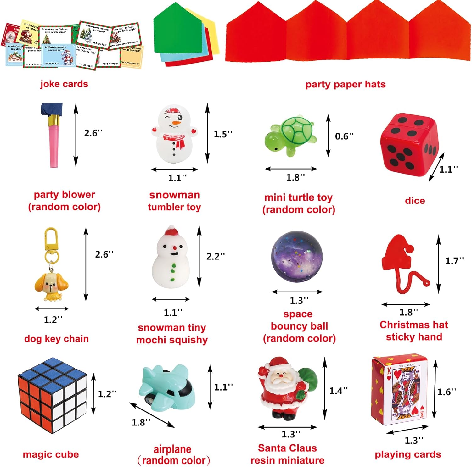 ceiba tree Christmas Crackers Poppers Party Favors Non-Snap No Popping 12 Pcs Prefilled with Prizes Toys Gifts & Hats & Joke Holiday Traditions Table Supplies Games Activities for Kids Adults Family