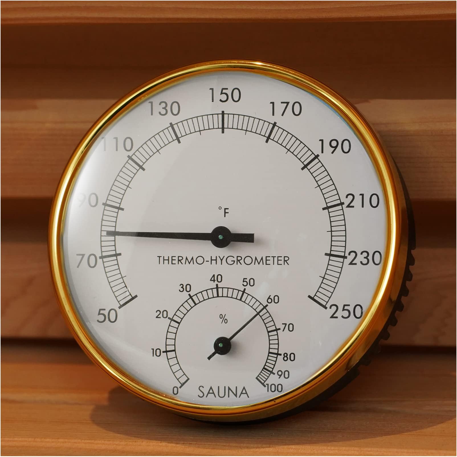 Sauna Thermometer 2 in 1 Fahrenheit Thermometer Hygrometer for Sauna Room, Precise Temperature & Humidity Gauge for Sauna Room, Sauna Accessories for Any Barrel or Infrared Steam Saunas