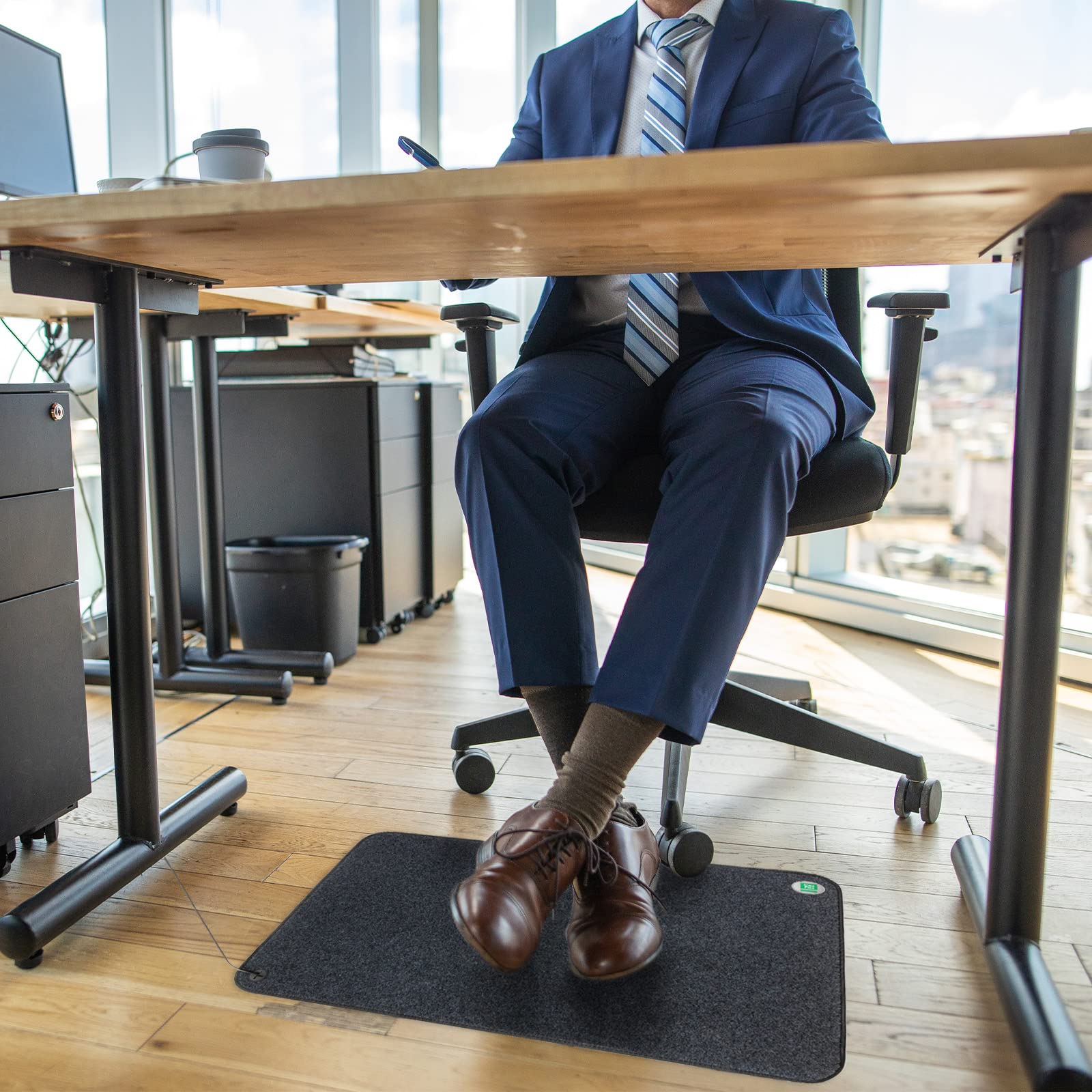 Tapis Chauffant - Chauff-Pieds avec Dos antidérapant - Tapis de Sol pour la Maison ou Le Bureau - Chauffable jusqu'à 55 °C - 40 x 60 cm