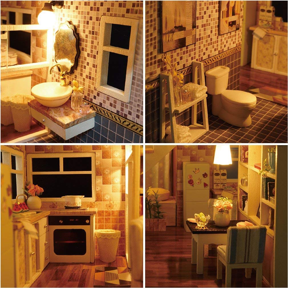 Flever Casa delle bambole in miniatura fai da te kit casa