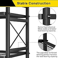 Vista 4 de GIOTORENT Estantes de almacenamiento de despensa, estante de almacenamiento de metal de 6 niveles con marco lateral en forma de X, estante