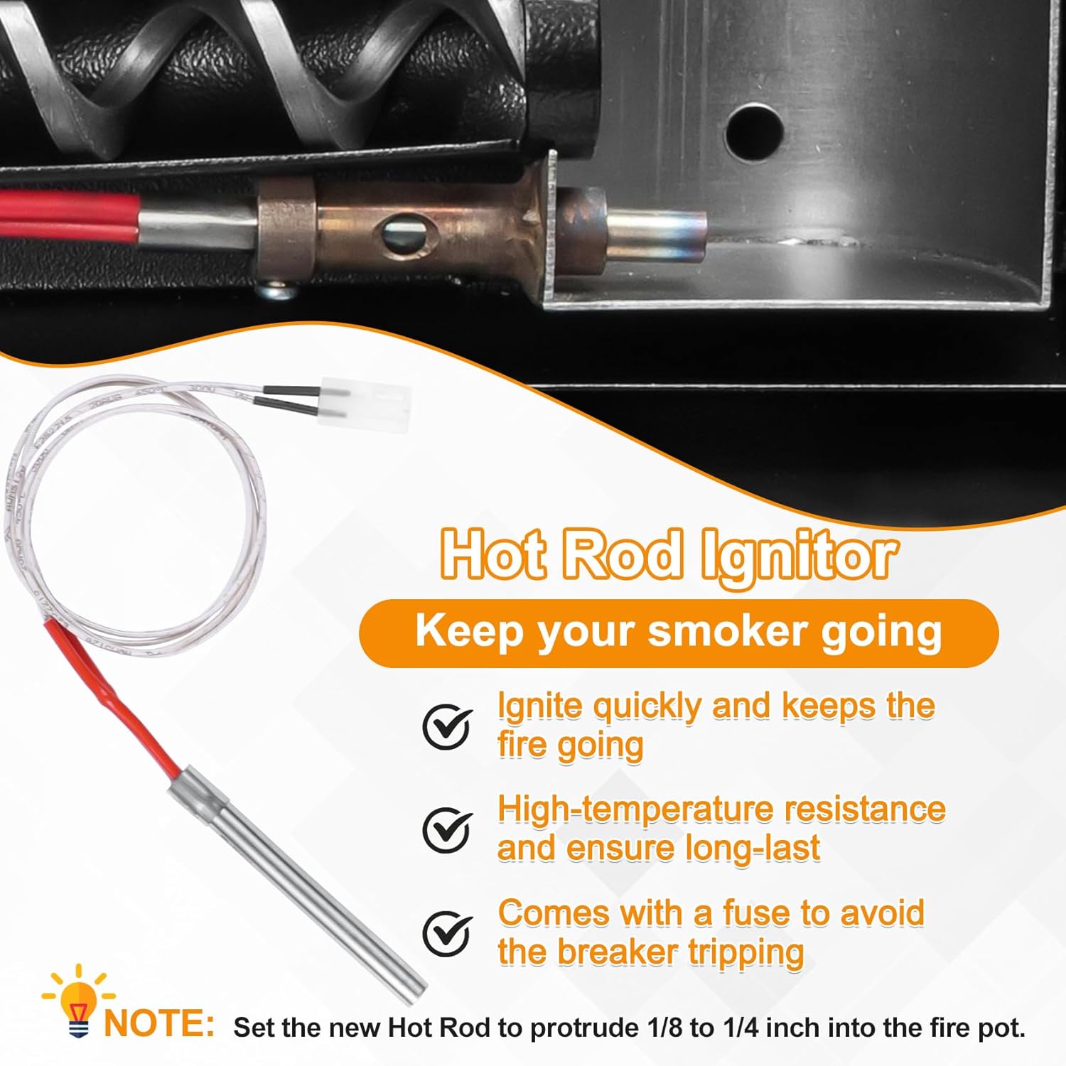 Upgrade Grills Replacement Parts Kit for Pit Boss, Traeger Wood Pellet Grills, Include 2.0 RPM Auger Motor, Hot Rod Ignitor, Fire Burn Pot, Induction Fan, Fit for Camp Chef, Z Grills Pellet Grill