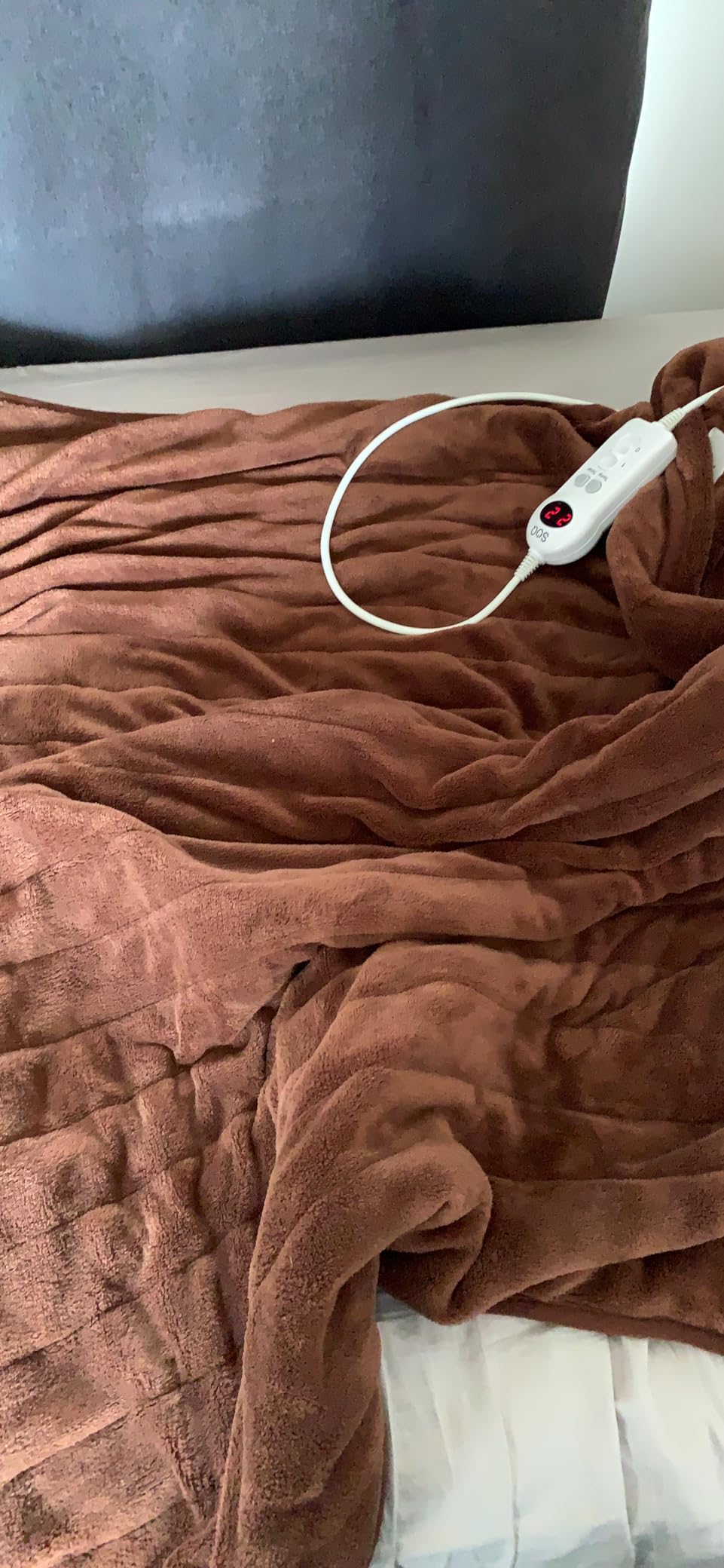 SOQ Electric Heated Throw Rug Snuggle Blanket 9 Smart Heat Settings