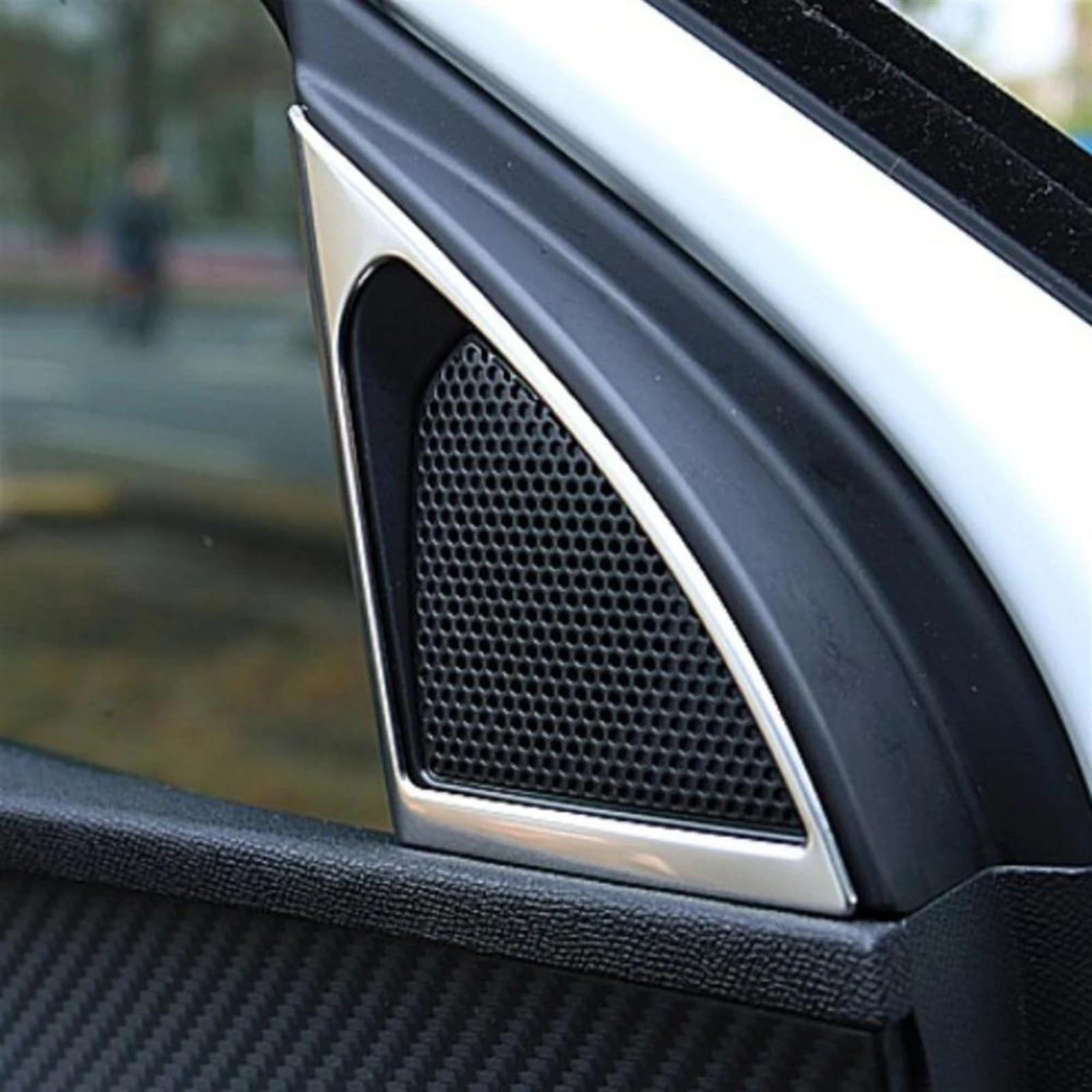 Modanature Interne Per Peugeot 3008 4008 5008 2017 Acciaio Inossidabile All'interno Porta Pilastro Audio Altoparlante Suono Corno Decorazione Copertura Cornice Cornice Telaio Interno Auto