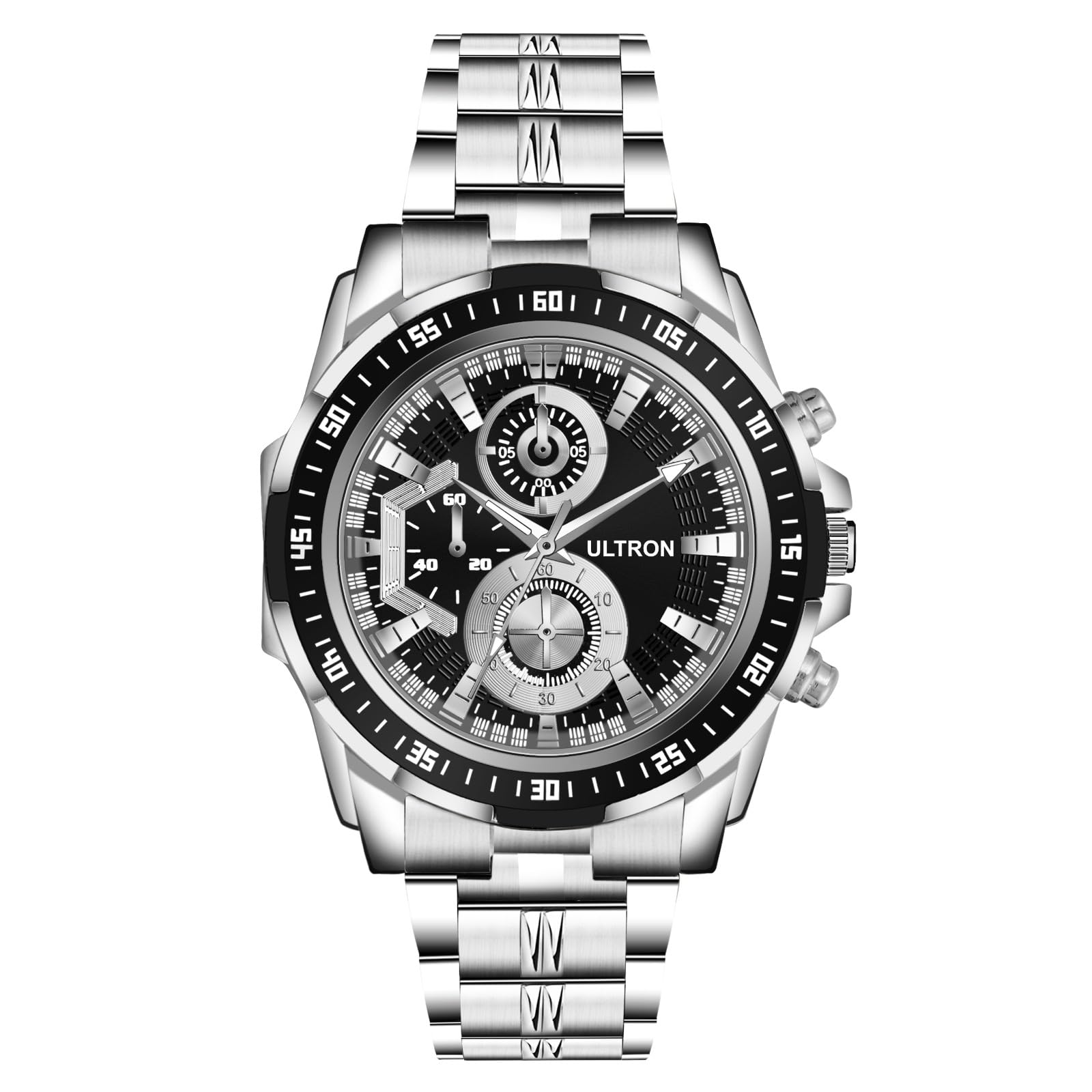 ULTRON New Heavy Metal Design Men Analog Watch Collection Series-2025 Black-Steel