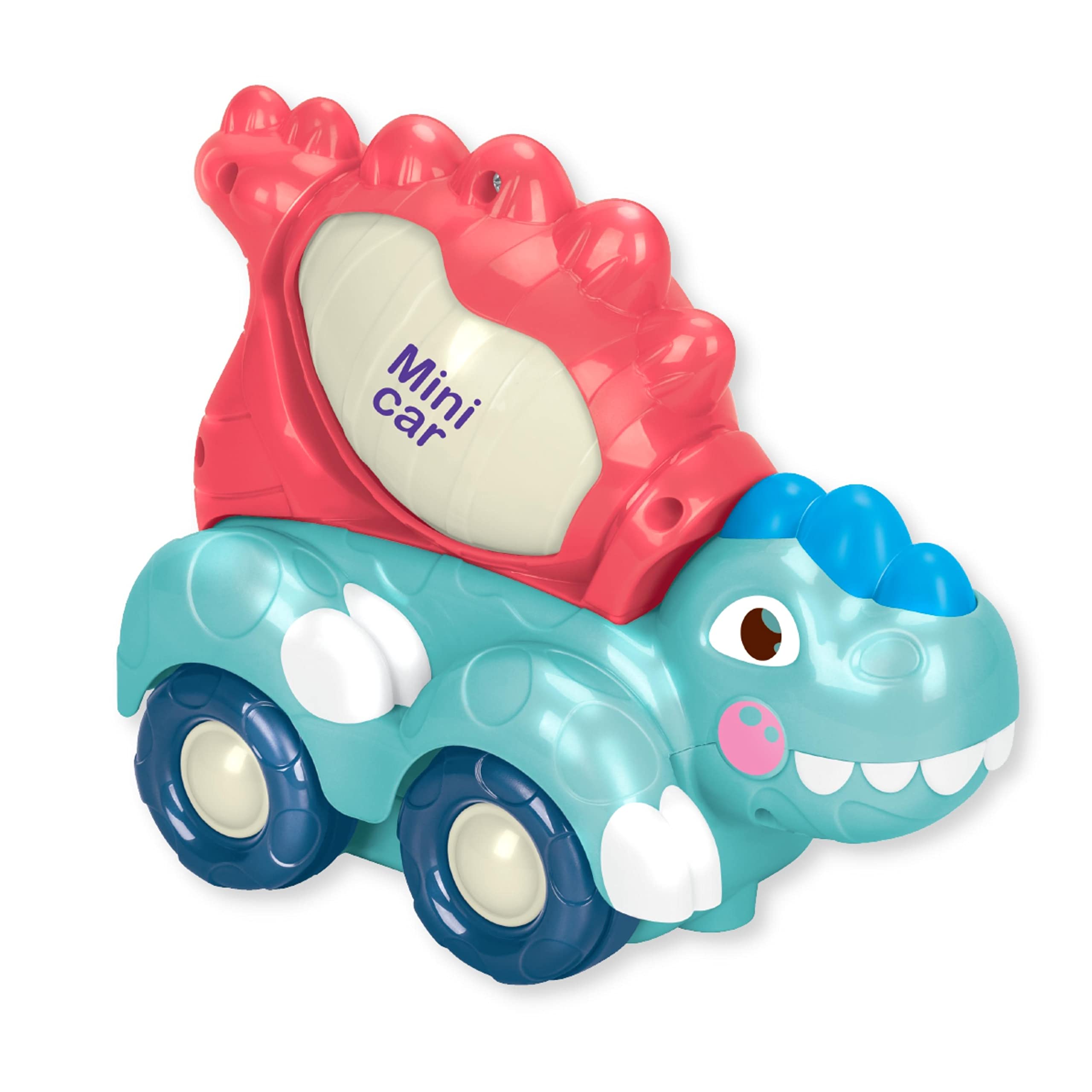 Fitto Dinosaur Toddler Musical Toy, Turning Big Construction Car Theme with Light and Music, Blue