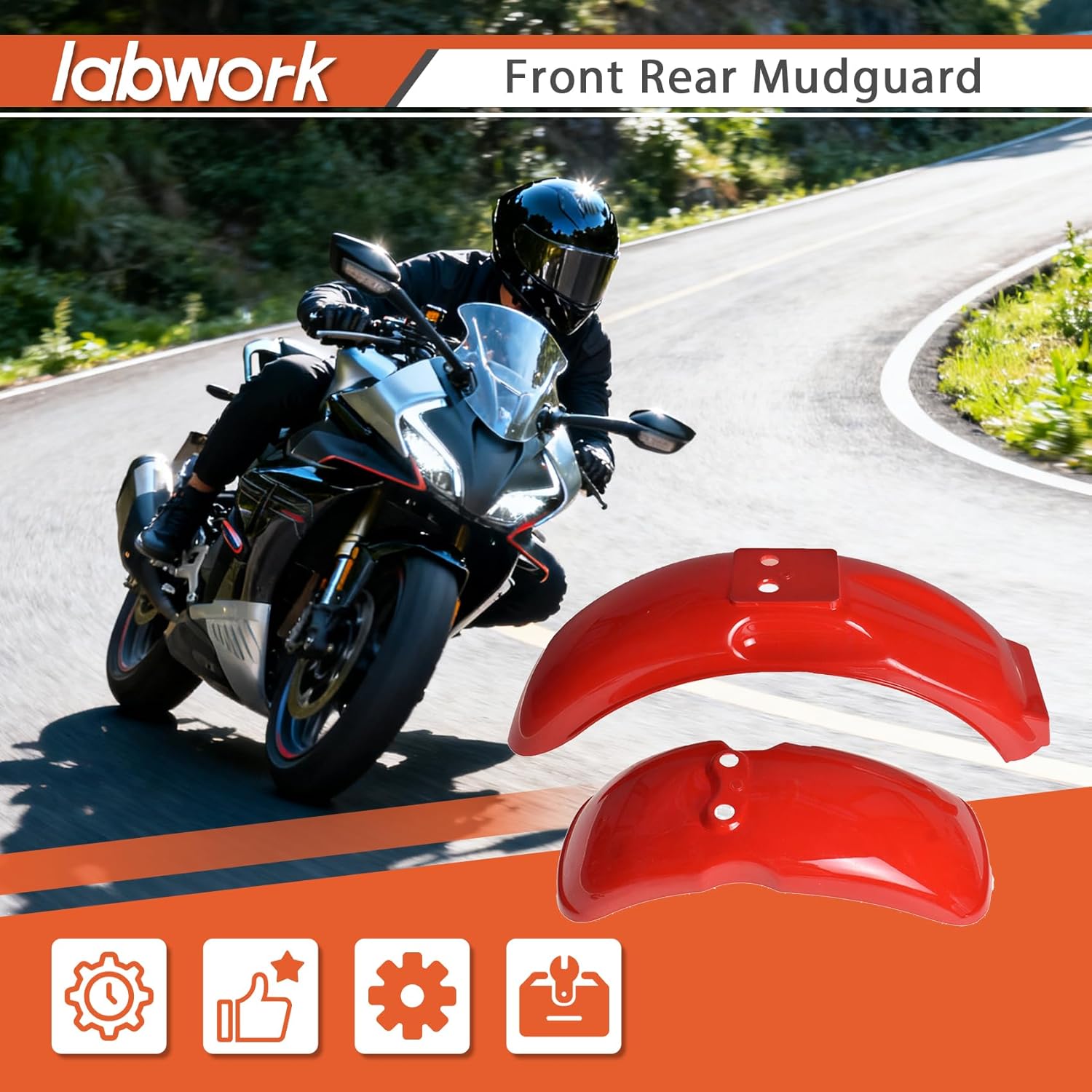 labwork ABS Plastic Mudguard Kit Body Front Rear Mudguard Replacement for Honda Z50 Z50A Z50R 50CC Mini Trail