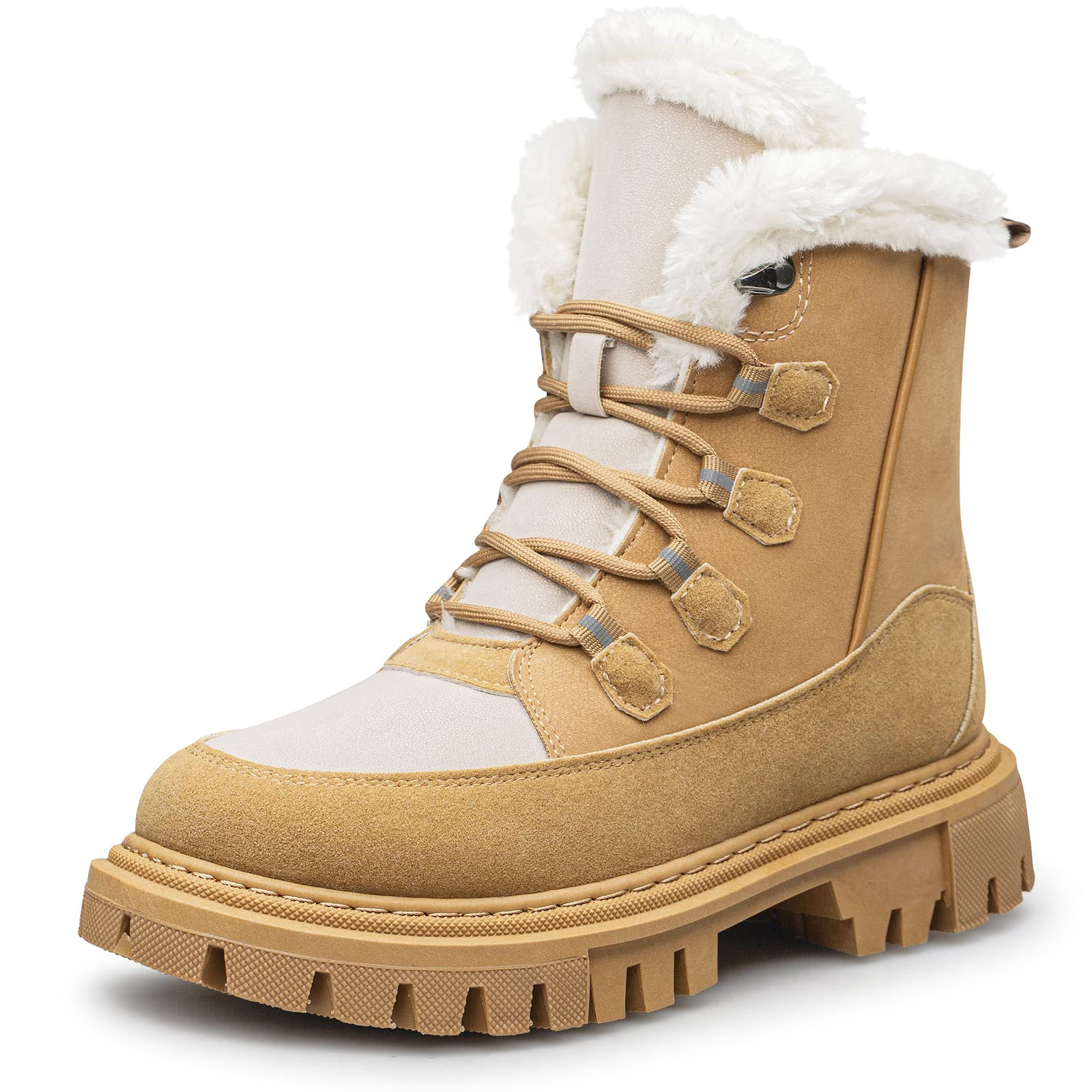 Sasuwa Womens Hiking Boots Water-resistant Casual Work Boots Lace up Ankle Boots Comfortable Fall Boots