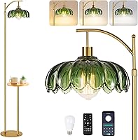 Vista 26 de Lámpara de pie con diseño de árbol de 3 bombillas; alta, rústica, estilo rural, industrial y boho, pantalla de mimbre y bambú; para sala de estar