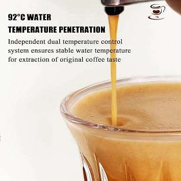 Retro Espresso Machine 20 Bar Pressure with Milk Frother Steam Wand 1.2L Removable Water Tank for Espresso Cappuccino and Latte Professional Grade