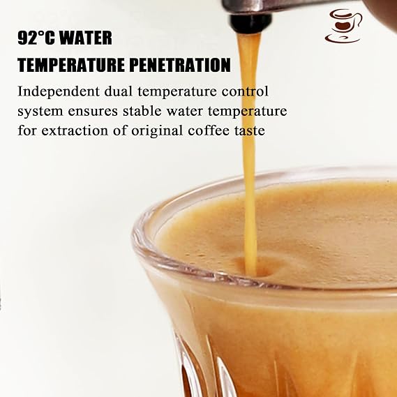 Retro Espresso Machine 20 Bar Pressure with Milk Frother Steam Wand 1.2L Removable Water Tank for Espresso Cappuccino and Latte Professional Grade