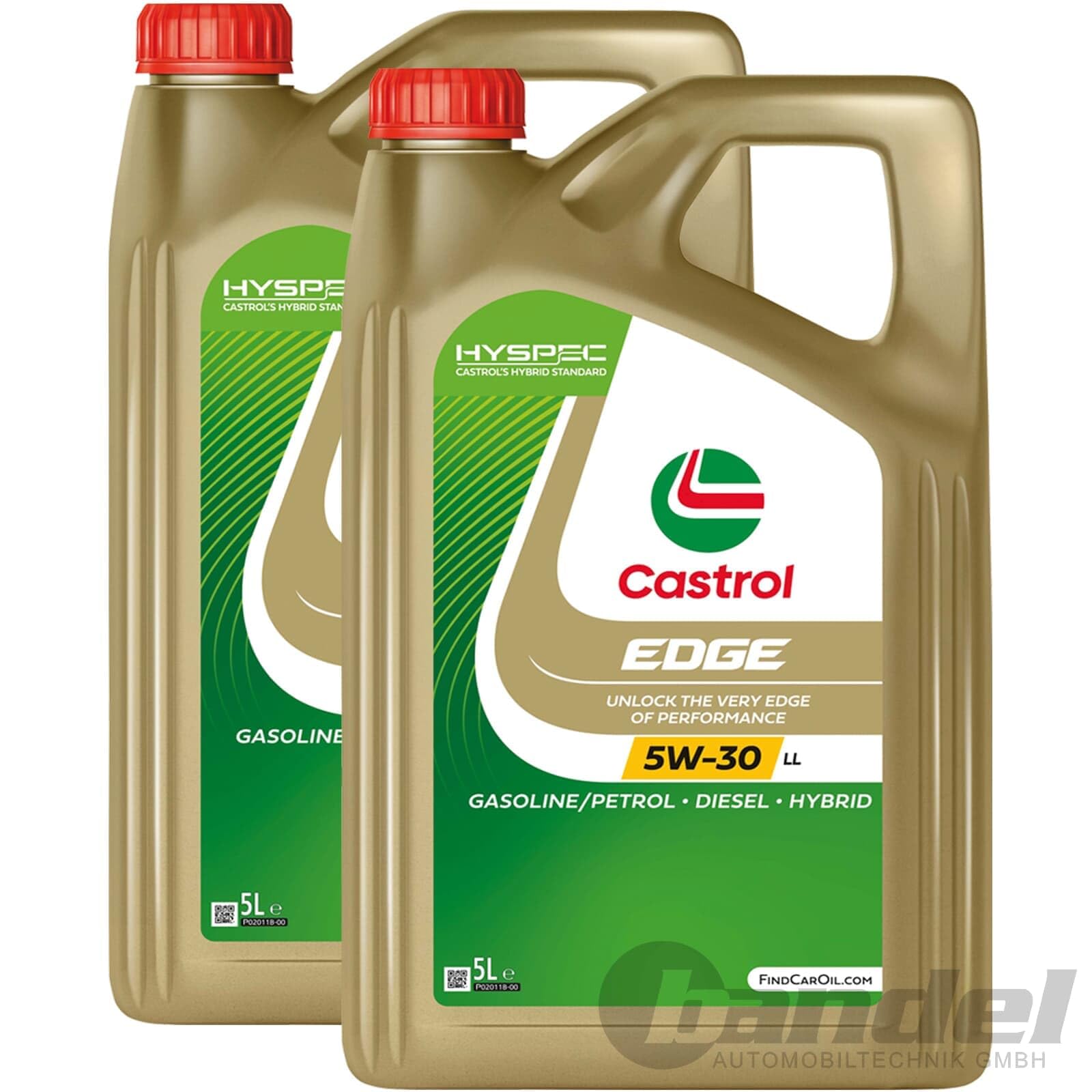 2x 58674 Motoröl (5 L) | passend für 504/50700 LL-04 MB229.31/51 C30, Edge 5W-30 LL