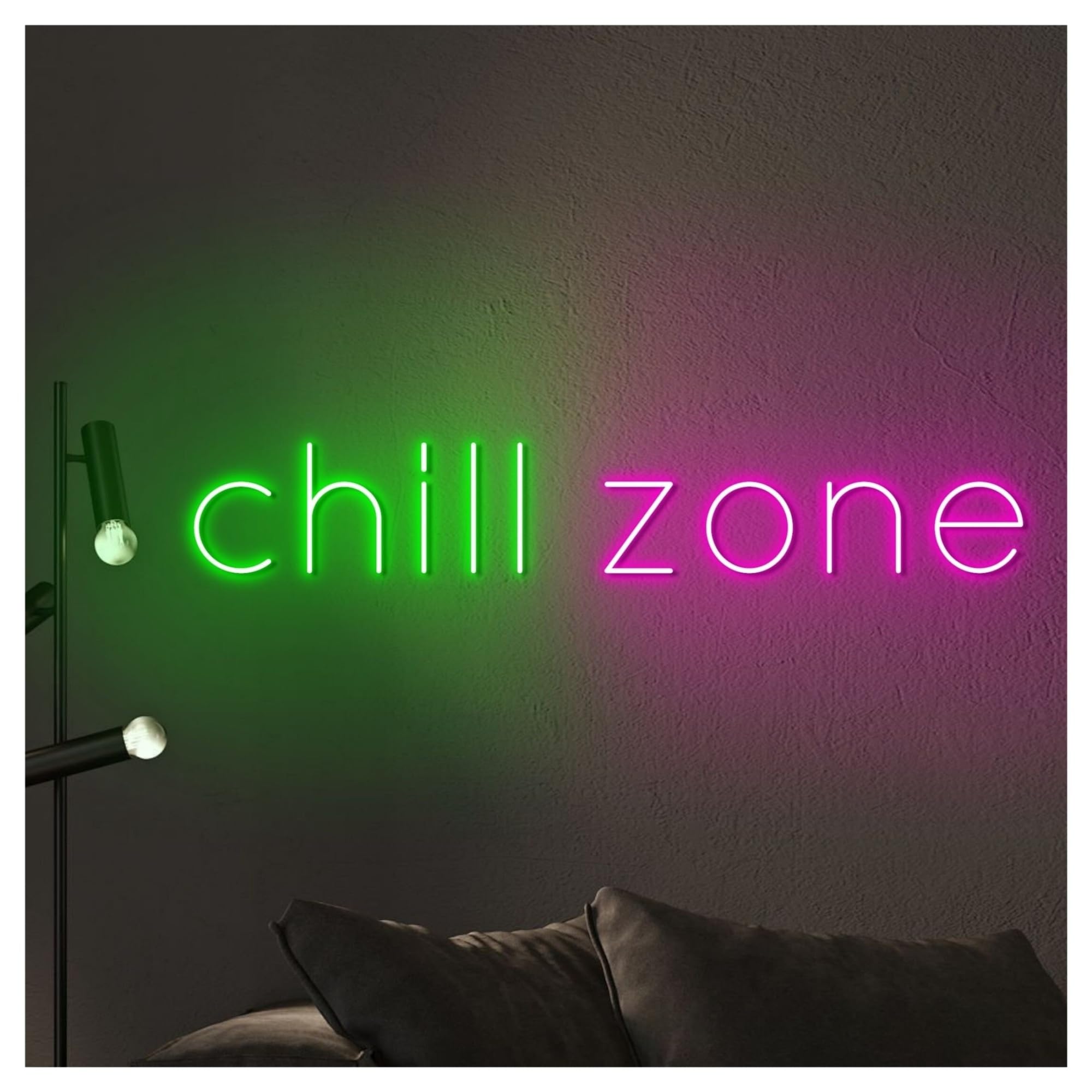 Decoración Lámparas Letrero De Neón Chill Zonepara Decoración Pared Hogar, Bar, Pub, Escaparate, Entrada Negocio, 50cm