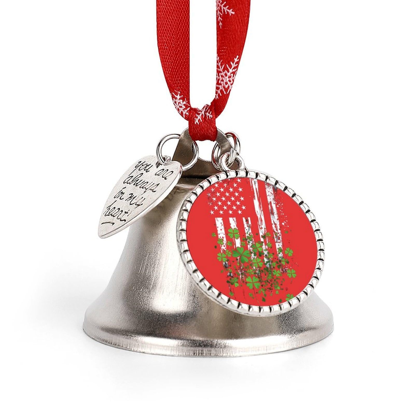 Irish US Flag Funny Christmas Bell Ornament Cute Xmas Tree Hanging Pendant Decoration for Holidays Party