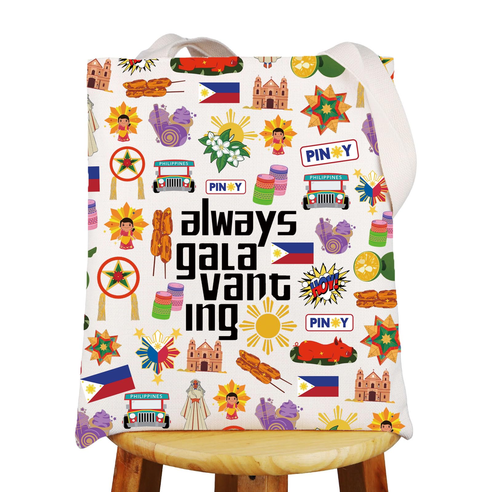 G2TUP Filipino Tote Bag Philippines Travel Bag Philippines Souvenir Gifts Filipinos Shoulder Bag Always Galavanting Gift