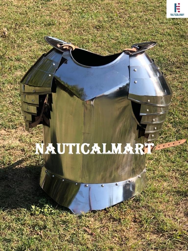 Medieval Times Shoulder Guard Steel Breastplate Fantasy Half Armour Costume