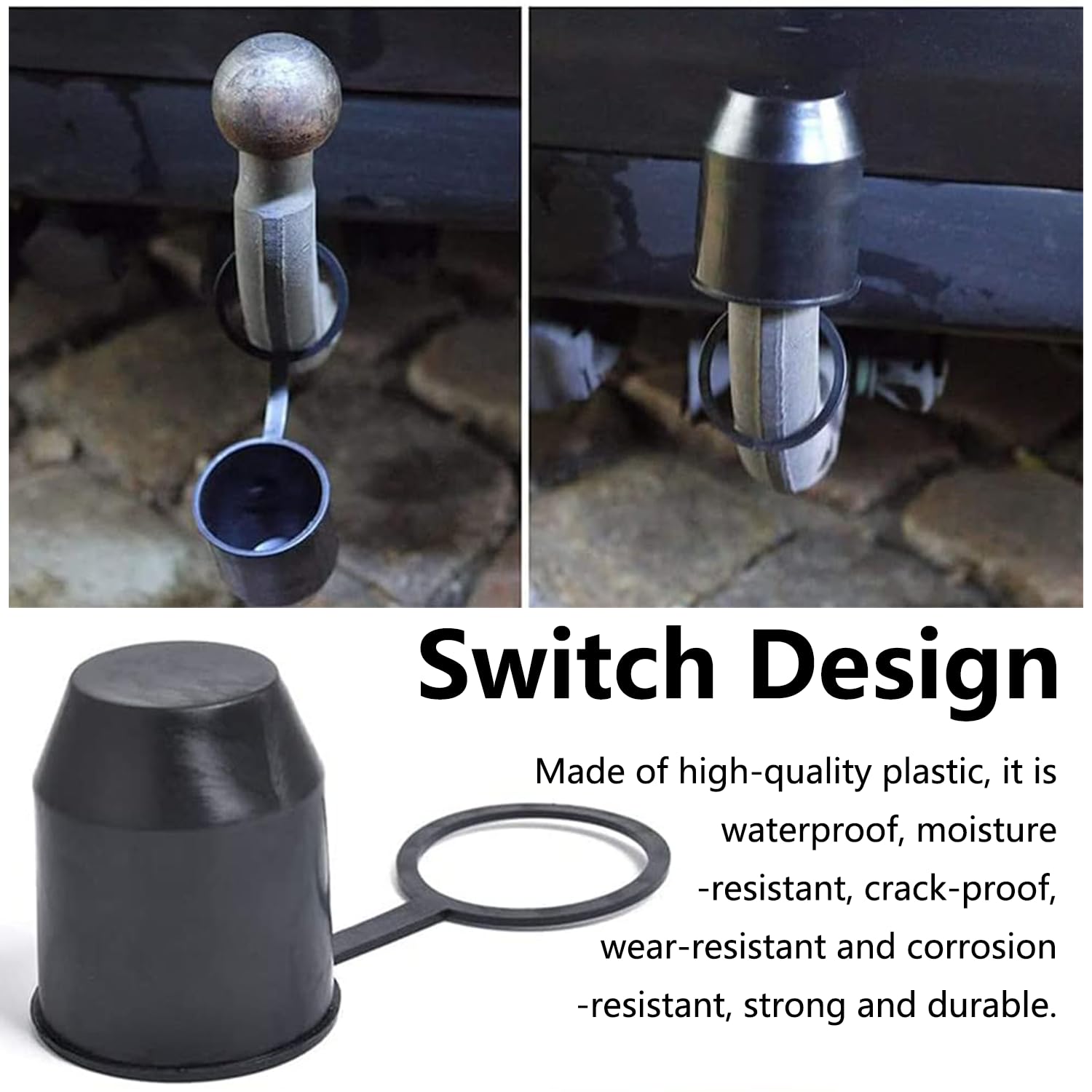 Copertura per sfera di rimorchio KZQ, set da 2, per sfere di rimorchio con diametro fino a 50 mm