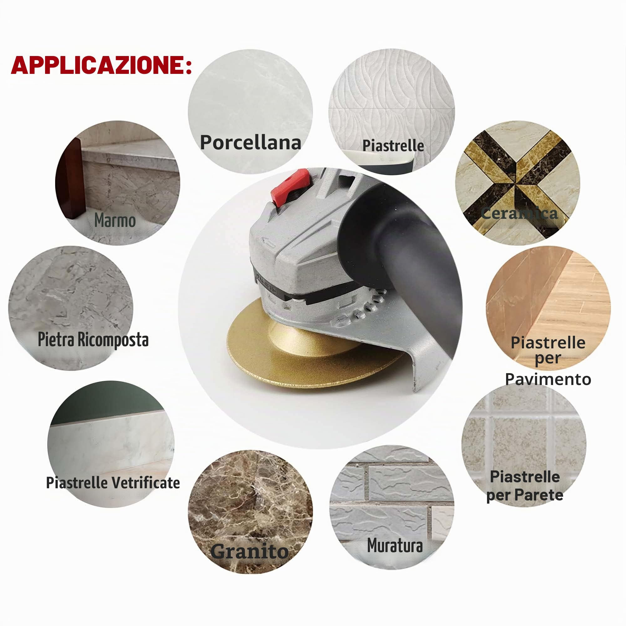 NBB Mola diamantata a tazza molatura su granito marmo ceramica piastrelle porcellana pietra muratura Metallo Vetro per macinazione a secco albero 22,23mm collegato a smerigliatrice angolare(Medio,1)