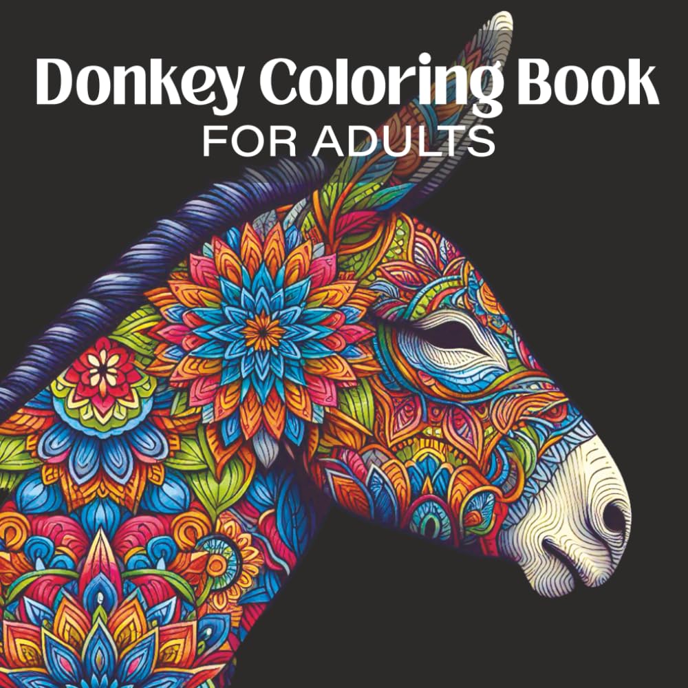 Donkey Coloring Book for Adults: Intricate Donkey Mandala Patterns for Relaxation and Stress Relief