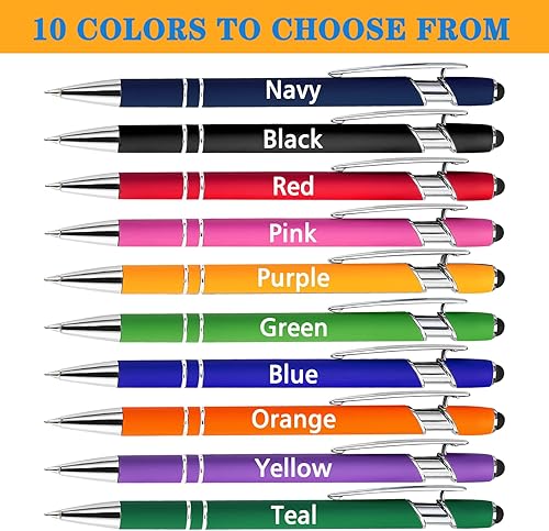 Miniatura 2 de Bolígrafos personalizados a granel con lápiz capacitivo gratis, mensaje de nombre, regalos personalizados para hombres y mujeres, negocios, oficina,