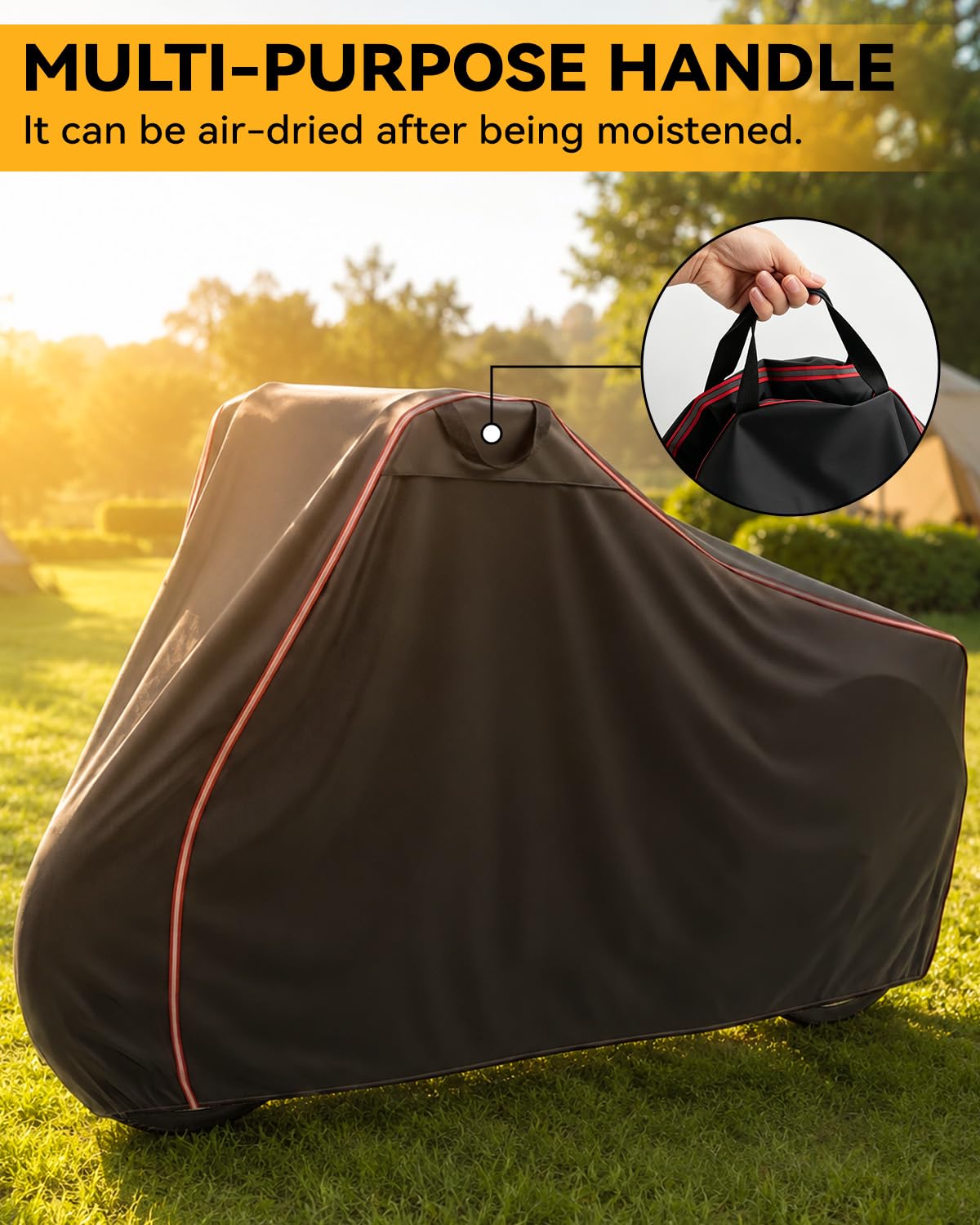 Housse pour tricycle et vélo cargo | Tissu Oxford Spunlace 210D imperméable anti-UV indéchirable, avec bandes réfléchissantes, dimensions 190 x 76 x 117 cm