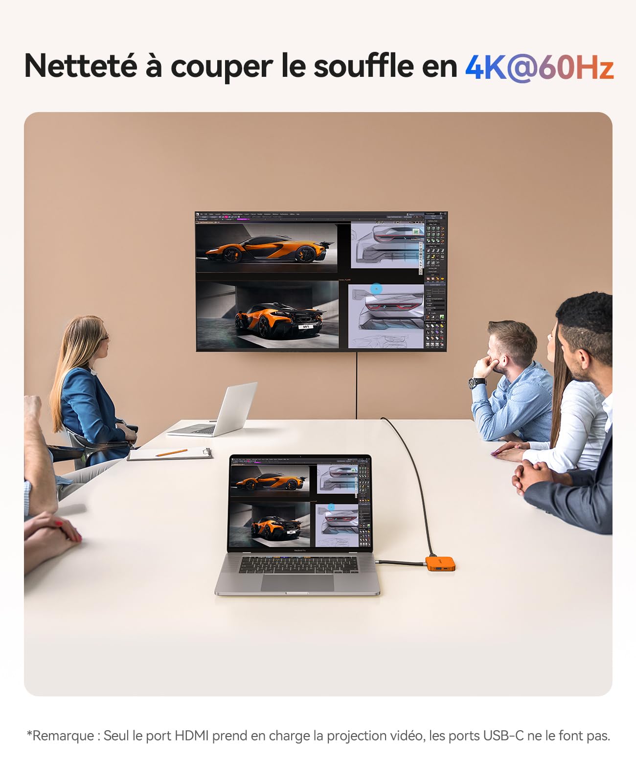 ORICO Station d'accueil Magnétique USB C avec Boîtier SSD M.2 2230 NVMe, Docking Station 8 en 1 avec HDMI 4K@60 Hz,PD 100 W, USB-A 10 Gbps, SD/TF, Audio. USB C Hub DockingStation pour iPhone/Dell HP