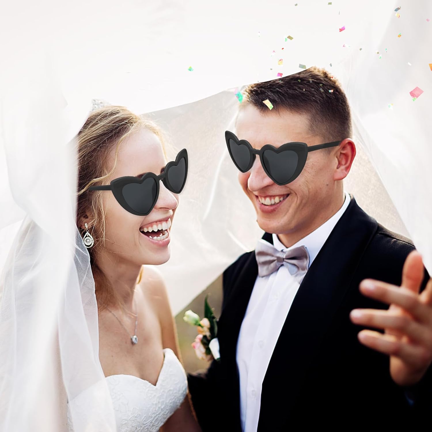 40 Sets of Heart-Shaped Sunglasses, Bulk Wedding Party Favors, Reception Gifts and Souvenirs for Guests - Image 4