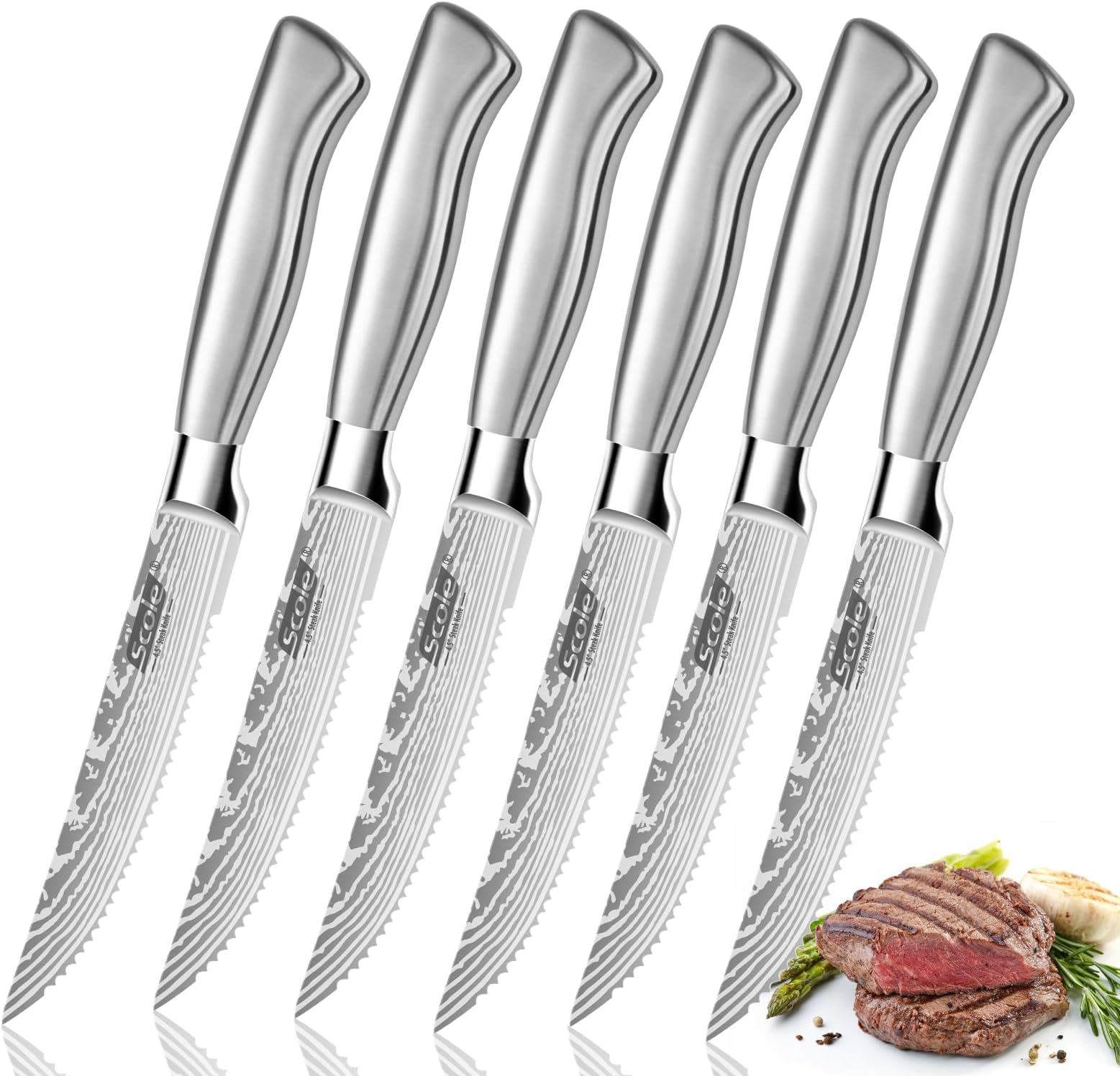 Gourmet Settings Steak Set of 4, Stainless Steel Serrated
