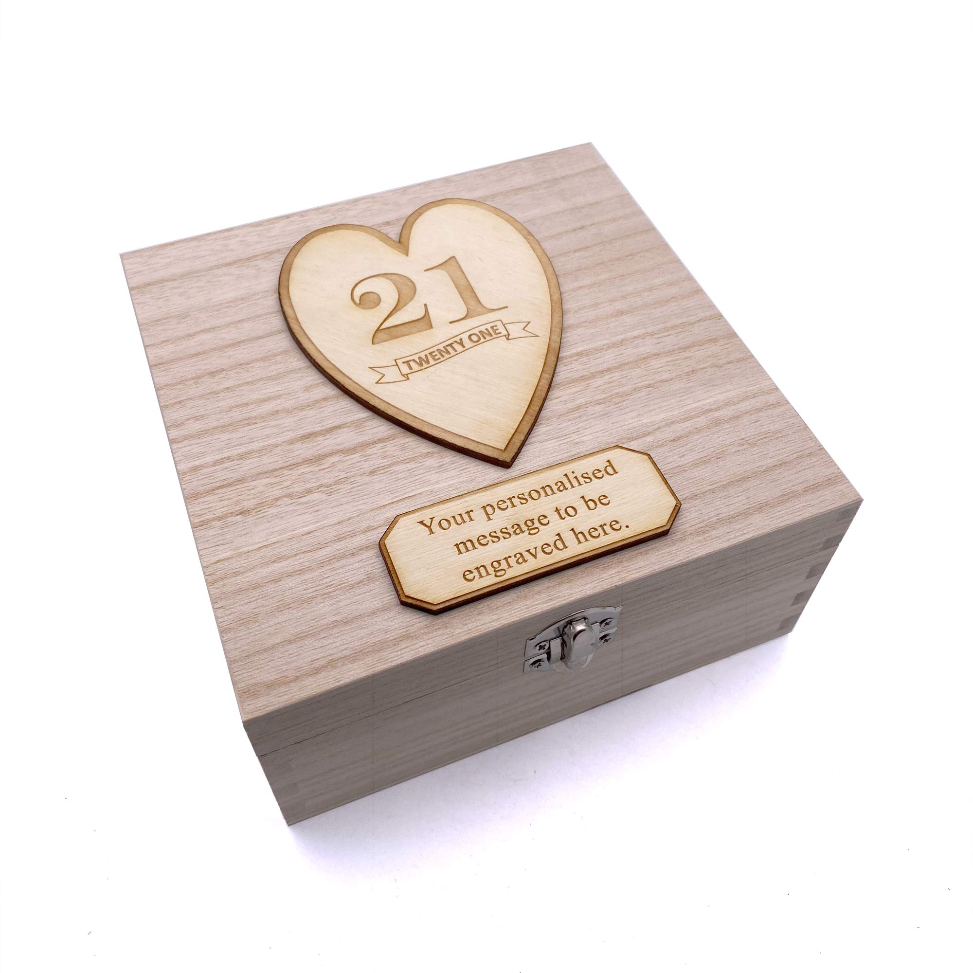 Ukgiftstoreonline Brown Personalised Wooden Keepsake Memory Birthday Gift Box 13Th, 16Th, 18Th, 21St, 30Th, 40Th, 50Th, 60Th, 70Th