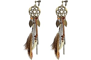 Dream Catcher Hippie Clip On Earrings