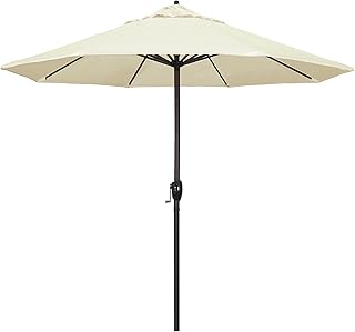 California Umbrella 9' Rd Sunbrella Aluminum Patio Umbrella, Crank Lift,...