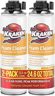 Kraken Bond Spray Foam Gun Cleaner - (2x12.3oz) Polyurethane Insulation Cleaner Spray, Dissolves Uncured Expanding Cleaner Spray for Extended Tool Durability - 2 Pack