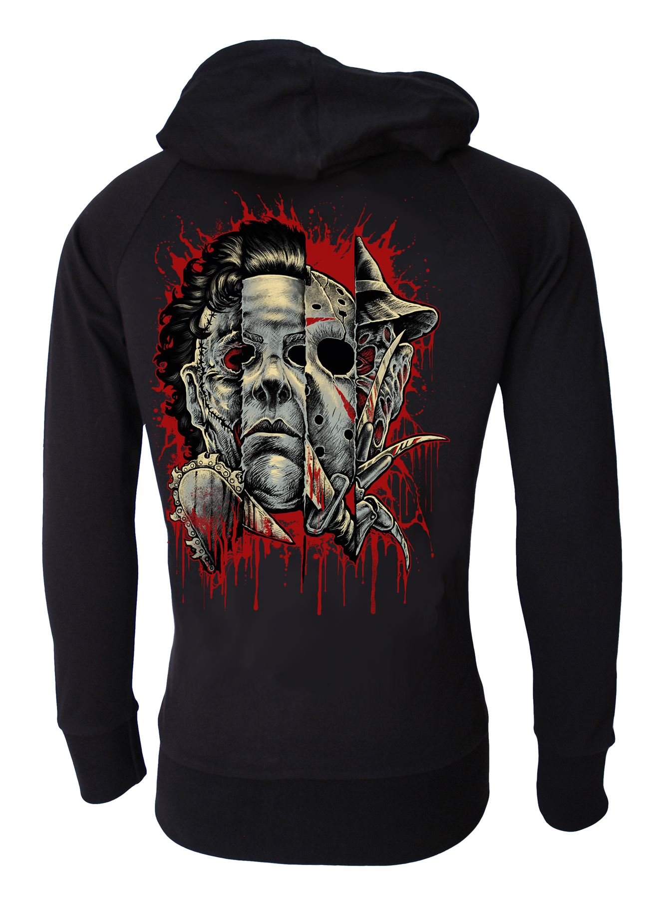 Faces of Horror Genuine Darkside Movie Inspired Mens Cotton Zip Hoodie Large Black